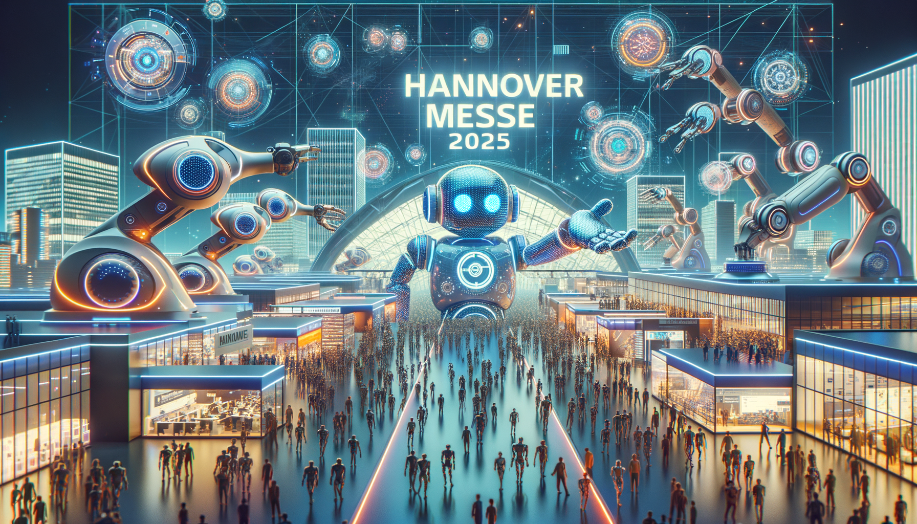 Выставка Hannover Messe с автономными роботами и генеративным ИИ