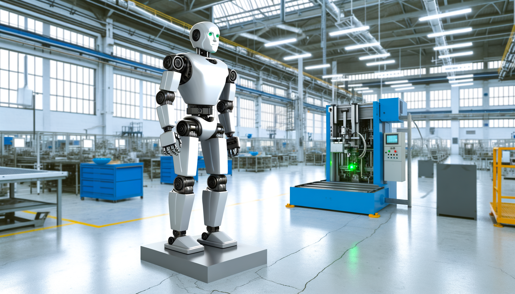Робот в производственном процессе с AI